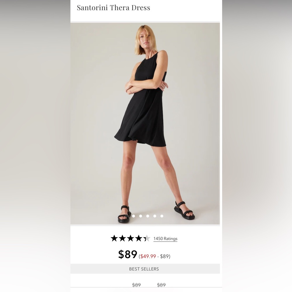 Athleta Thera Black Dress